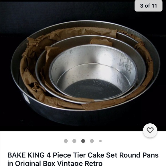 Retro Vintage Wedding cake Pans Round graduated size Original Box - Picture 2 of 4